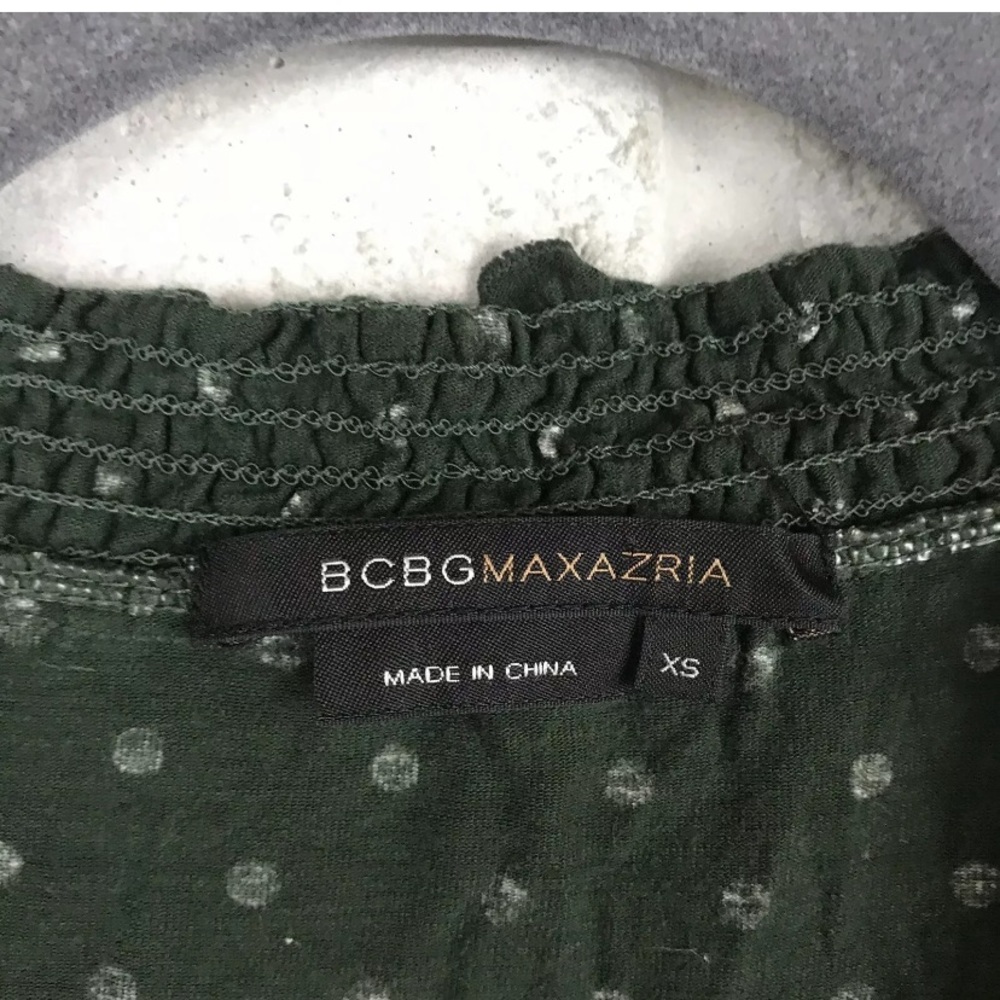 BCBGMAXAZRIA Top Polka Dot Elastic Empire Waist - Picture 7 of 9